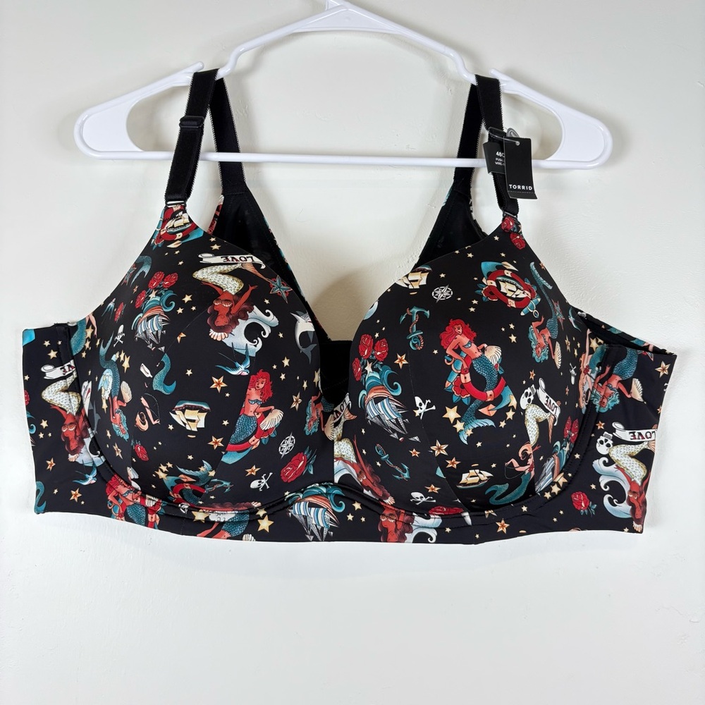 torrid Black Mermaid Print T-Shirt Bra